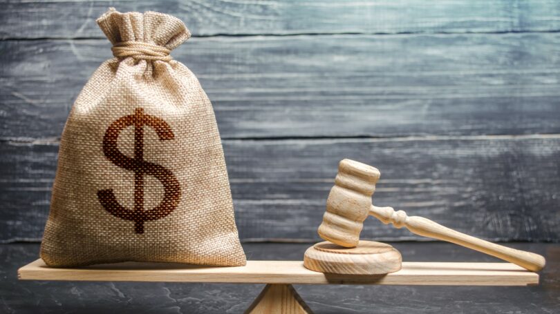 Money Gavel Scale Financial Penalty