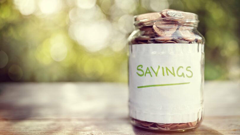 Savings Coins In Jar