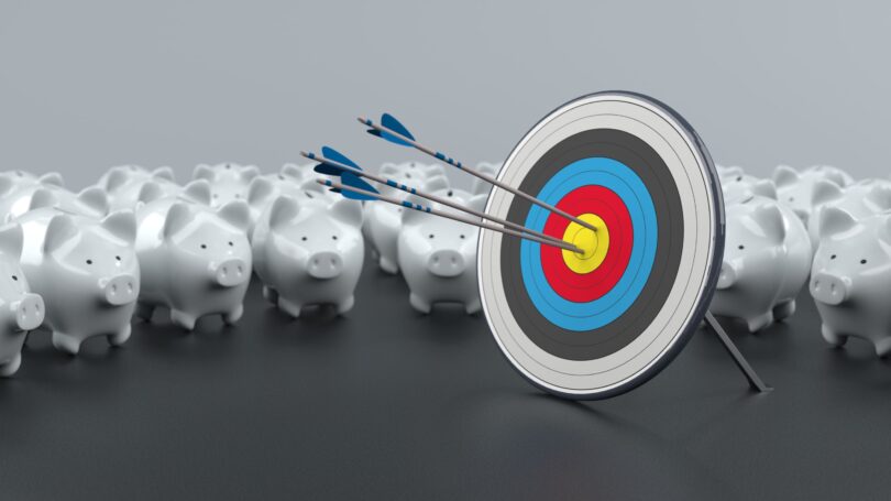 Target Savings Rate Piggy Banks Arrow