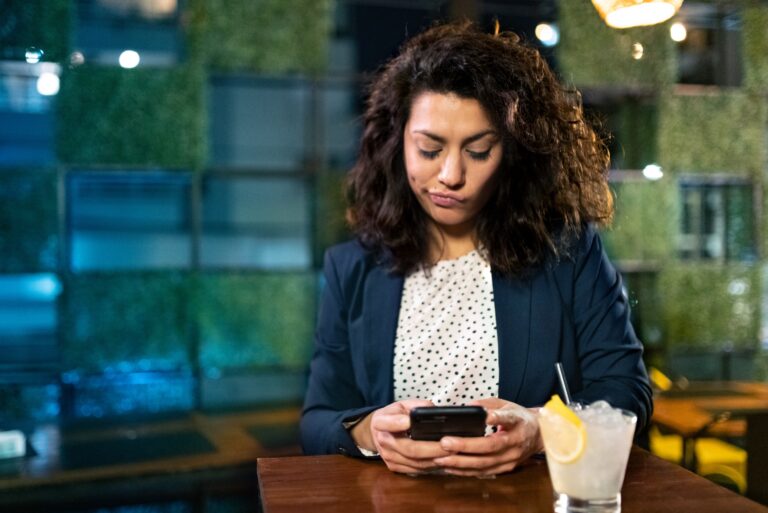 Woman Checking Bank Balance